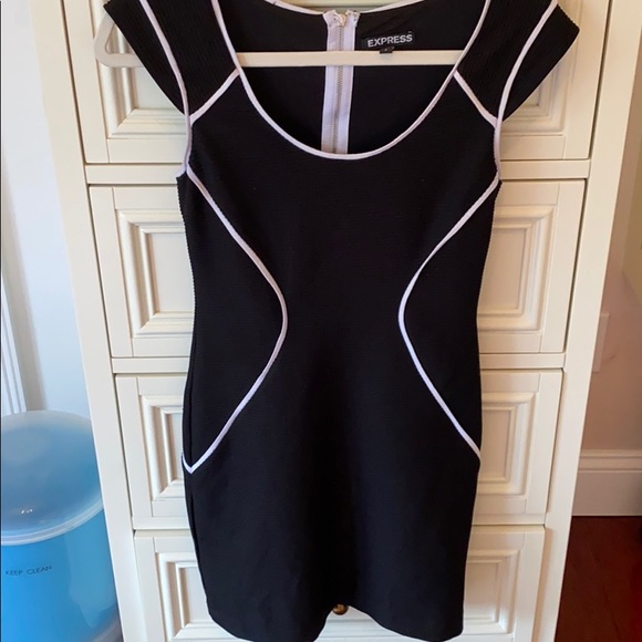 Express Dresses & Skirts - Express Black and White Tight Bodycon Dress